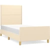 Image de vidaXL Cadre de lit sans matelas Crème 90x190 cm Tissu