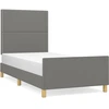 Image de vidaXL Cadre de lit sans matelas gris foncé 90x200 cm Tissu