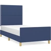 Image de vidaXL Cadre de lit sans matelas bleu 90x200 cm Tissu