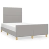 Image de vidaXL Cadre de lit sans matelas gris clair 120x200 cm Tissu