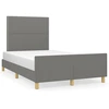Image de vidaXL Cadre de lit sans matelas gris foncé 120x200 cm Tissu