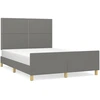 Image de vidaXL Cadre de lit sans matelas gris foncé 140x190 cm Tissu