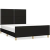 Image de vidaXL Cadre de lit sans matelas noir 140x190 cm Tissu