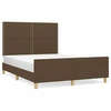 Image de vidaXL Cadre de lit sans matelas brun foncé 140x190 cm Tissu