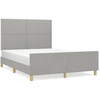 Image de vidaXL Cadre de lit sans matelas gris clair 140x200 cm Tissu