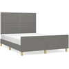 Image de vidaXL Cadre de lit sans matelas gris foncé 140x200 cm Tissu