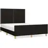 Image de vidaXL Cadre de lit sans matelas noir 140x200 cm Tissu