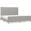 Image de vidaXL Cadre de lit sans matelas gris clair 180x200 cm Tissu