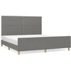 Image de vidaXL Cadre de lit sans matelas gris foncé 180x200 cm Tissu