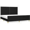 Image de vidaXL Cadre de lit sans matelas noir 180x200 cm Tissu