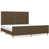 Image de vidaXL Cadre de lit sans matelas brun foncé 180x200 cm Tissu
