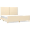 Image de vidaXL Cadre de lit sans matelas Crème 180x200 cm Tissu