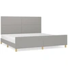 Image de vidaXL Cadre de lit sans matelas gris clair 200x200 cm Tissu