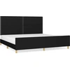 Image de vidaXL Cadre de lit sans matelas noir 200x200 cm Tissu