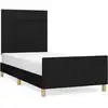 Image de vidaXL Cadre de lit sans matelas noir 80x200 cm Tissu