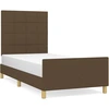 Image de vidaXL Cadre de lit sans matelas brun foncé 80x200 cm Tissu