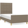 Image de vidaXL Cadre de lit sans matelas Taupe 90x200 cm Tissu