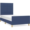 Image de vidaXL Cadre de lit sans matelas bleu 90x200 cm Tissu