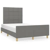 Image de vidaXL Cadre de lit sans matelas gris foncé 120x200 cm Tissu