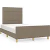 Image de vidaXL Cadre de lit sans matelas Taupe 120x200 cm Tissu