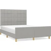 Image de vidaXL Cadre de lit sans matelas gris clair 140x190 cm Tissu