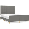 Image de vidaXL Cadre de lit sans matelas gris foncé 140x190 cm Tissu