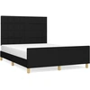 Image de vidaXL Cadre de lit sans matelas noir 140x190 cm Tissu