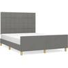 Image de vidaXL Cadre de lit sans matelas gris foncé 140x200 cm Tissu
