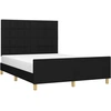 Image de vidaXL Cadre de lit sans matelas noir 140x200 cm Tissu