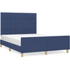 Image de vidaXL Cadre de lit sans matelas bleu 140x200 cm Tissu