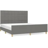 Image de vidaXL Cadre de lit sans matelas gris foncé 160x200 cm Tissu