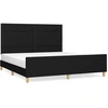 Image de vidaXL Cadre de lit sans matelas noir 160x200 cm Tissu