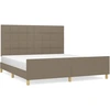 Image de vidaXL Cadre de lit sans matelas Taupe 160x200 cm Tissu