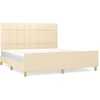Image de vidaXL Cadre de lit sans matelas Crème 160x200 cm Tissu
