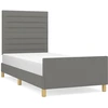 Image de vidaXL Cadre de lit sans matelas gris foncé 90x190 cm Tissu