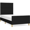 Image de vidaXL Cadre de lit sans matelas noir 90x190 cm Tissu