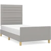 Image de vidaXL Cadre de lit sans matelas gris clair 90x200 cm Tissu