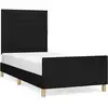 Image de vidaXL Cadre de lit sans matelas noir 90x200 cm Tissu