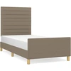 Image de vidaXL Cadre de lit sans matelas Taupe 90x200 cm Tissu