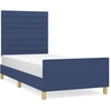 Image de vidaXL Cadre de lit sans matelas bleu 90x200 cm Tissu