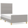Image de vidaXL Cadre de lit sans matelas gris clair 100x200 cm Tissu