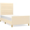 Image de vidaXL Cadre de lit sans matelas Crème 100x200 cm Tissu