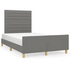 Image de vidaXL Cadre de lit sans matelas gris foncé 120x200 cm Tissu