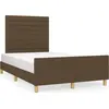 Image de vidaXL Cadre de lit sans matelas brun foncé 120x200 cm Tissu