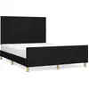 Image de vidaXL Cadre de lit sans matelas noir 140x190 cm Tissu