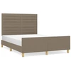 Image de vidaXL Cadre de lit sans matelas Taupe 140x190 cm Tissu
