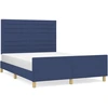 Image de vidaXL Cadre de lit sans matelas bleu 140x190 cm Tissu