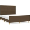 Image de vidaXL Cadre de lit sans matelas brun foncé 140x200 cm Tissu