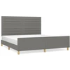 Image de vidaXL Cadre de lit sans matelas gris foncé 160x200 cm Tissu