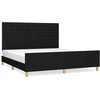 Image de vidaXL Cadre de lit sans matelas noir 160x200 cm Tissu